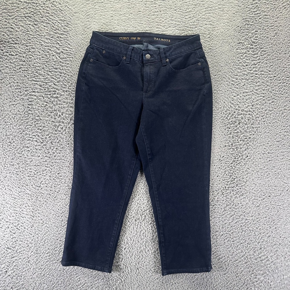 Talbots Jeans Women 8P Blue Cotton Denim Cropped Curvy Streetwear Travel Stretch